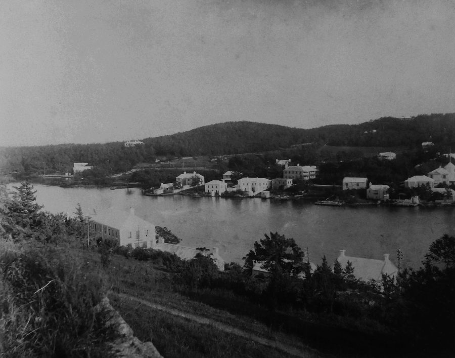 1904 view of eastern Hamilton Harbour and Paget Parish from Fort Hamilton in Bermuda