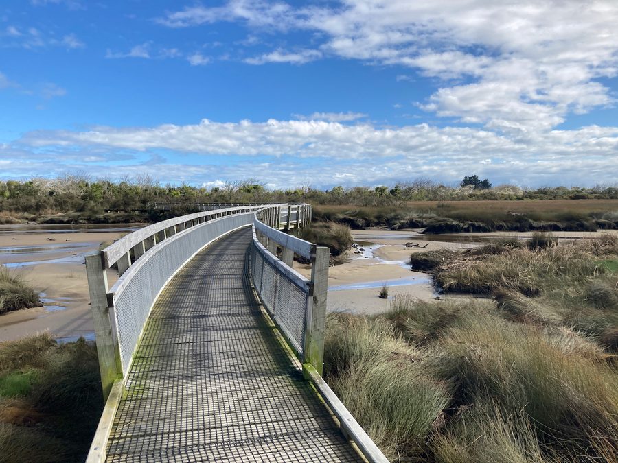 Harbour Loop sul Kawatiri River Trail a Westport, Nuova Zelanda