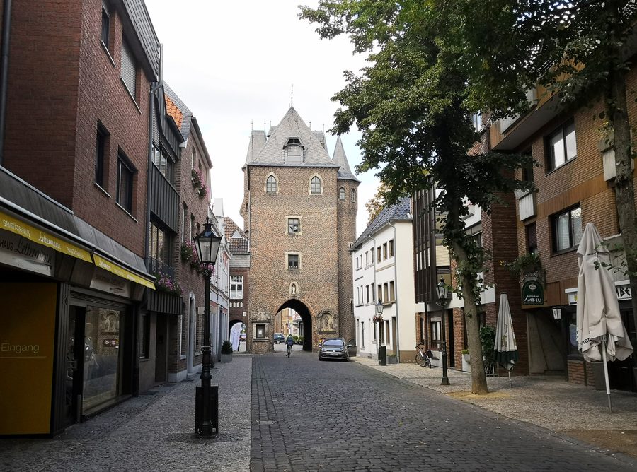 City gate in Kempen, district of Viersen, North Rhine-Westphalia, Germany
