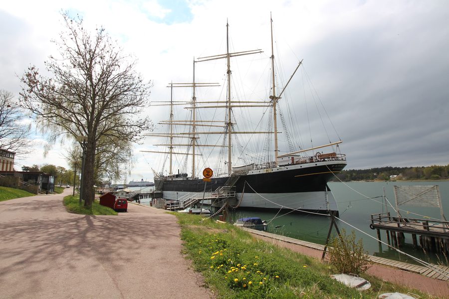 Museumsschiff Pommern im Hafen von Mariehamn auf Åland