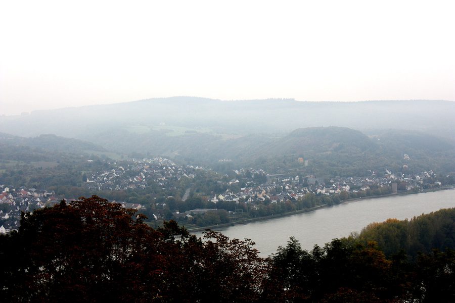 View from Marksburg toward Rhens in the Rhine Valley