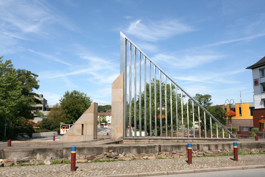 Stadtzeichen auf der Ennepebrücke an der Mittelstraße in Gevelsberg