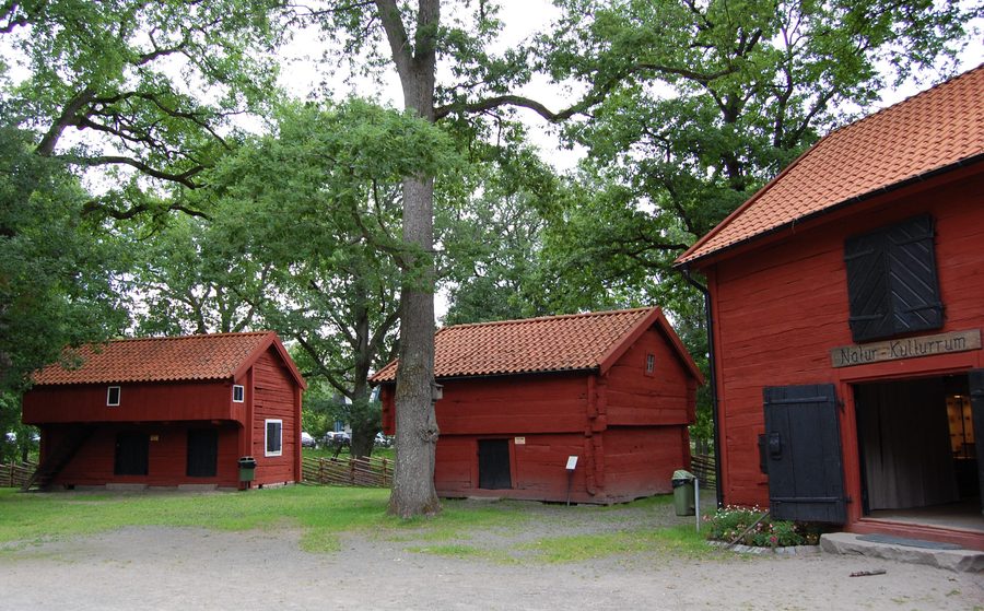 Case di legno storiche nel parco Apladalen a Värnamo