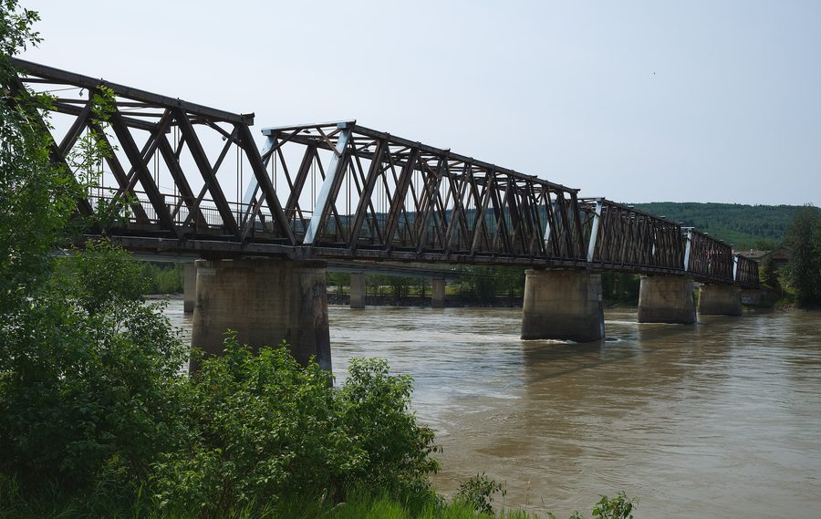 Fraser River Walking Bridge a Quesnel, Columbia Britannica