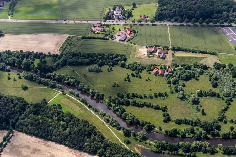 Die Ems nahe Telgte in Nordrhein-Westfalen