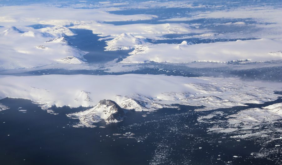 Glacier-fed fjords on the east coast of Greenland in Sermersooq Municipality