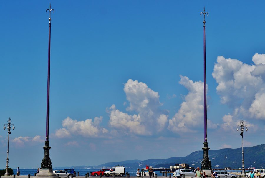 Piazza dell'Unità d'Italia in Trieste with the historic city hall facing the Adriatic.