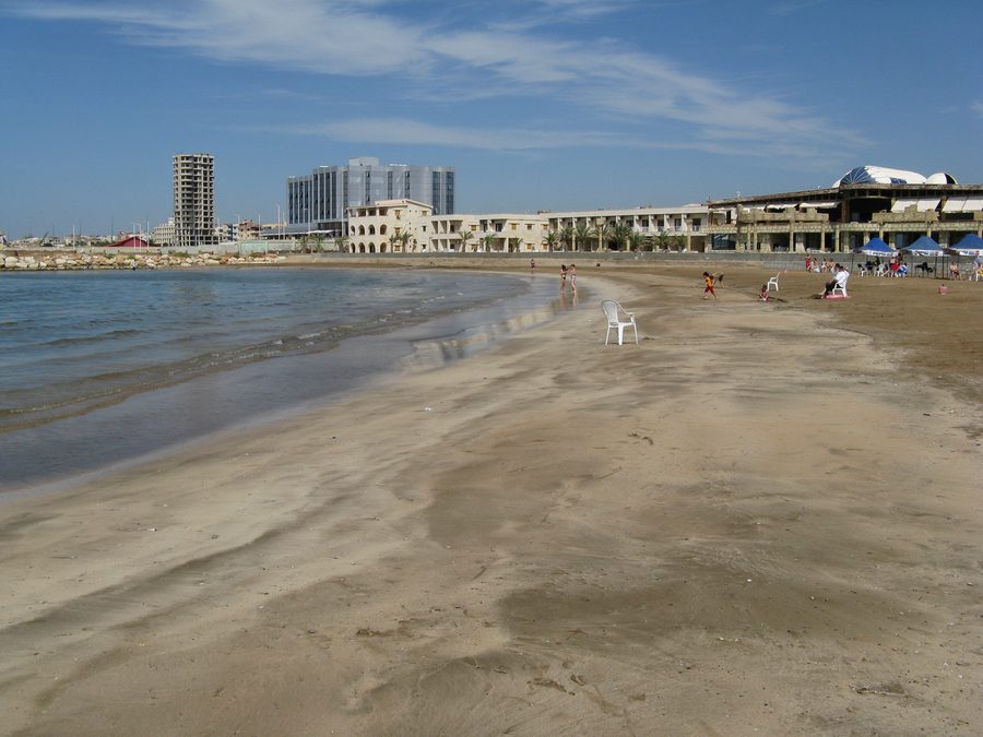 Sandy beach on Tartus’s Mediterranean waterfront.