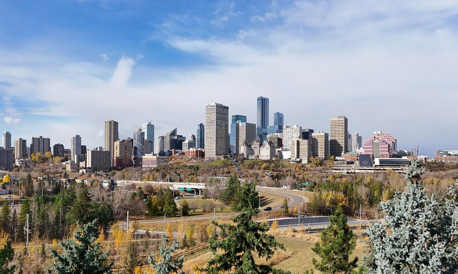 Skyline von Edmonton in Alberta, Kanada