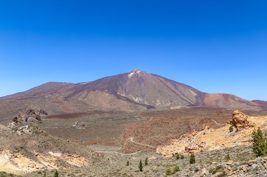 Veduta aerea del paesaggio vulcanico del Teide a Tenerife.
