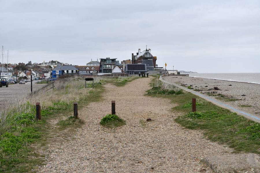 Vista di Aldeburgh e della costa dal parcheggio