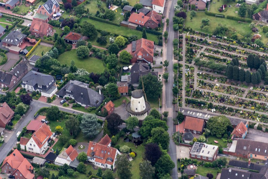 Historische Windmühle in Glandorf, Niedersachsen