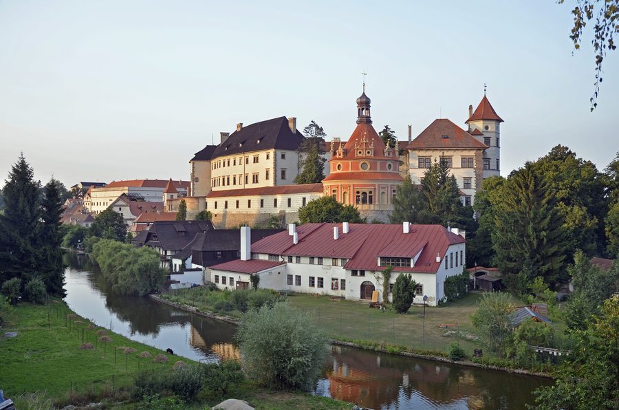 Castello di Jindřichův Hradec al crepuscolo