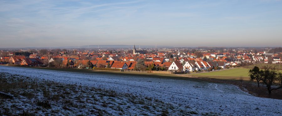 Ansicht der Stadt Preußisch Oldendorf von Südwesten