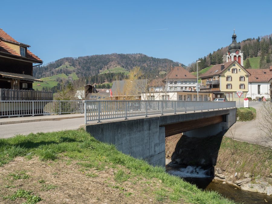 Hembergerstrasse Road Bridge over the Necker River, St. Peterzell, Canton of St. Gallen, Switzerland
